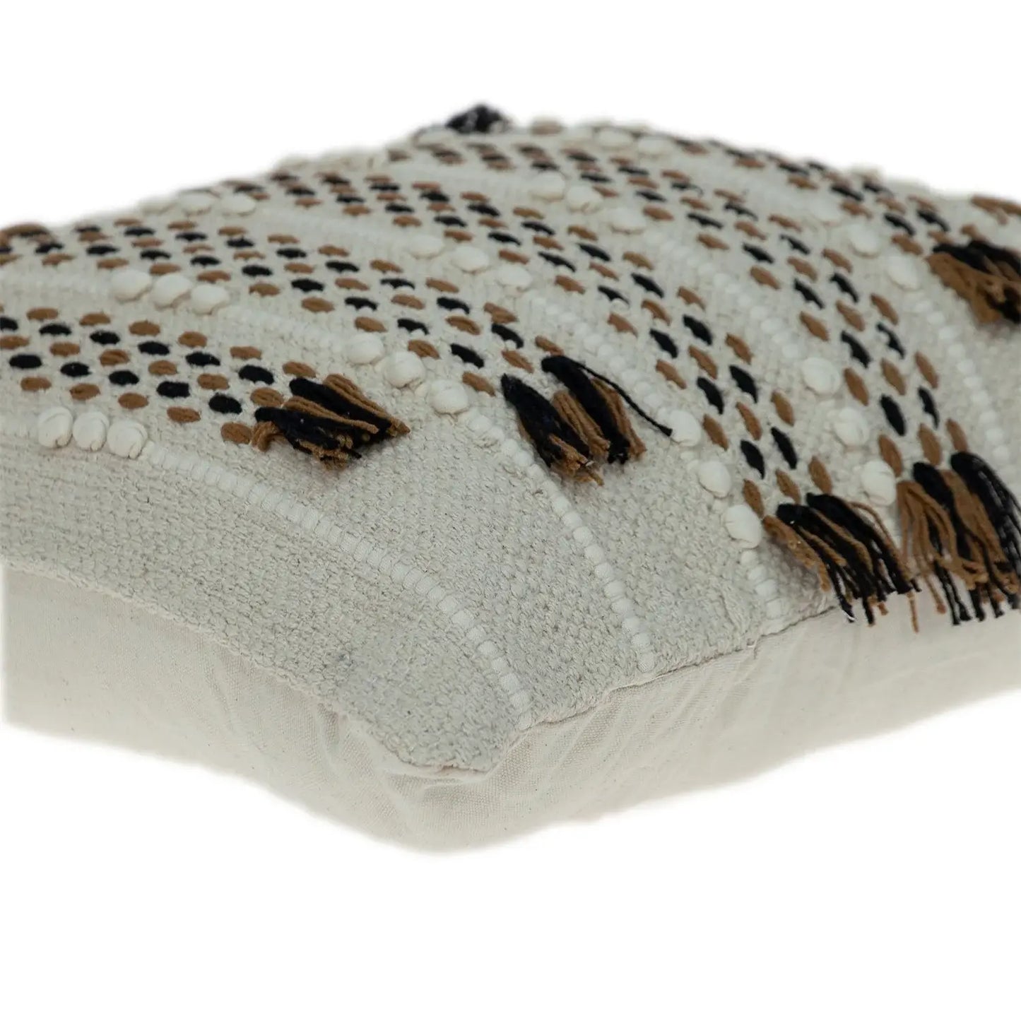 Creamy Beige Textured Throw Pillow - Homeroots - Flyclothing LLC