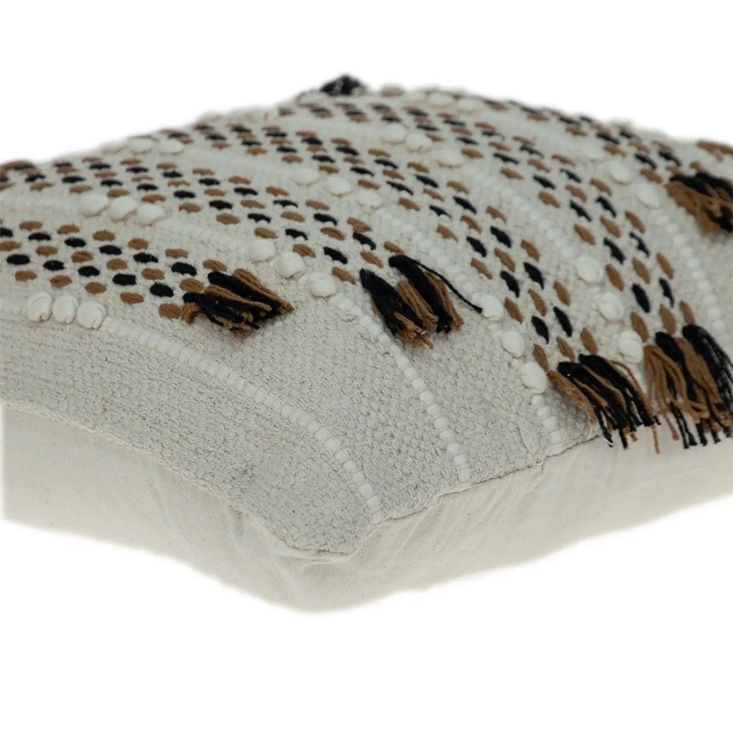 Creamy Beige Textured Throw Pillow - Homeroots - Flyclothing LLC