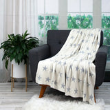 Gray And White Stars Knitted Throw Blanket - Homeroots - Flyclothing LLC