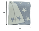 Gray And White Stars Knitted Throw Blanket - Homeroots - Flyclothing LLC