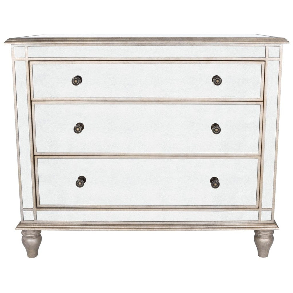 Rectangle Mirrored Three Drawer Console Storage Chest - Homeroots