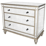 Rectangle Mirrored Three Drawer Console Storage Chest - Homeroots