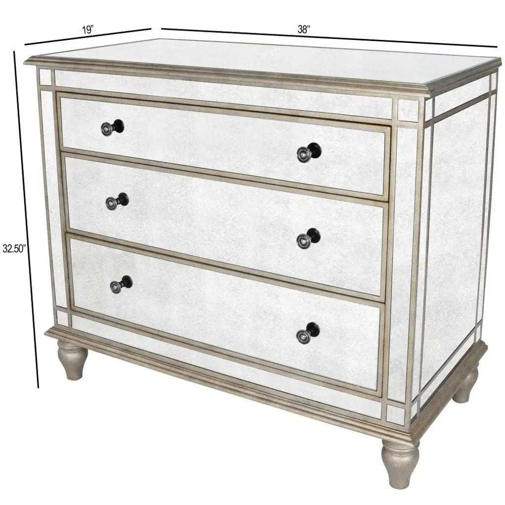 Rectangle Mirrored Three Drawer Console Storage Chest - Homeroots - Flyclothing LLC