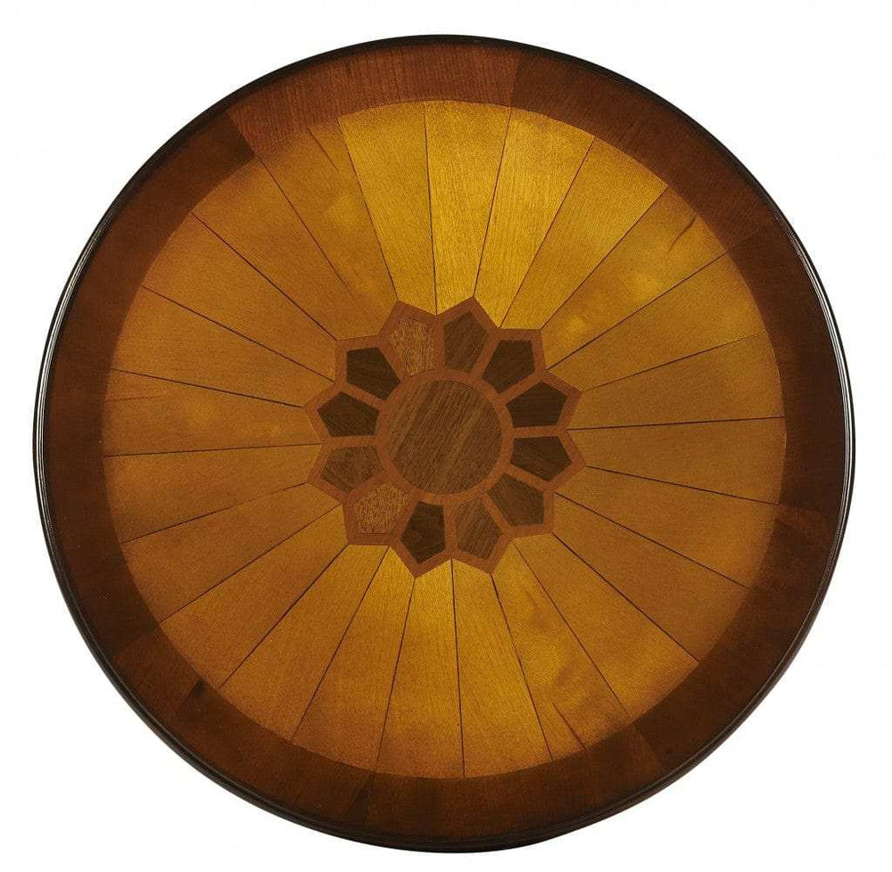 Cherry With Maple Inlay Round Accent Table - Homeroots - Flyclothing LLC