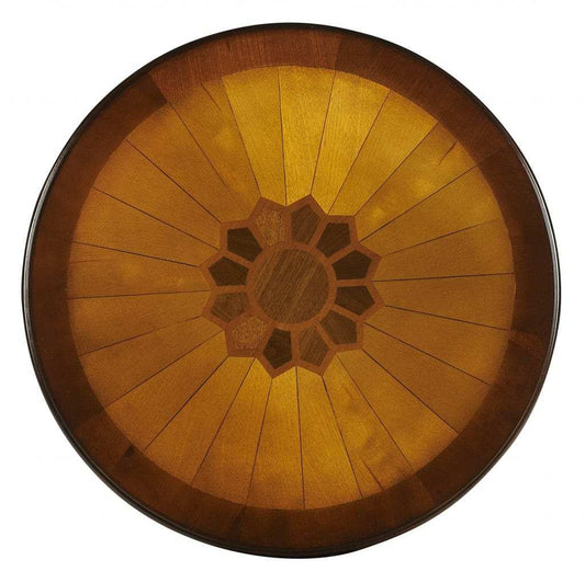 Cherry With Maple Inlay Round Accent Table - Homeroots - Flyclothing LLC