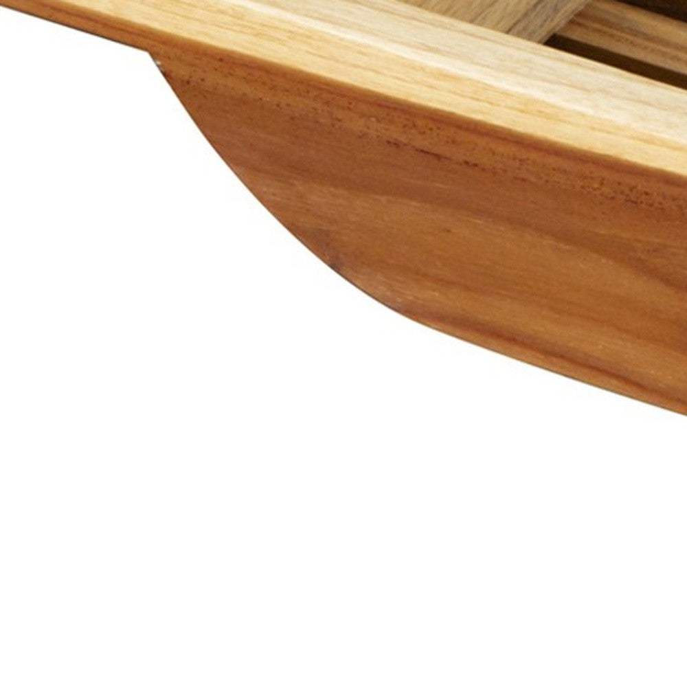 4" X 30" Natural Teak Over Tub Rectangular Bath Caddy Shelf - HomeRoots - Flyclothing LLC