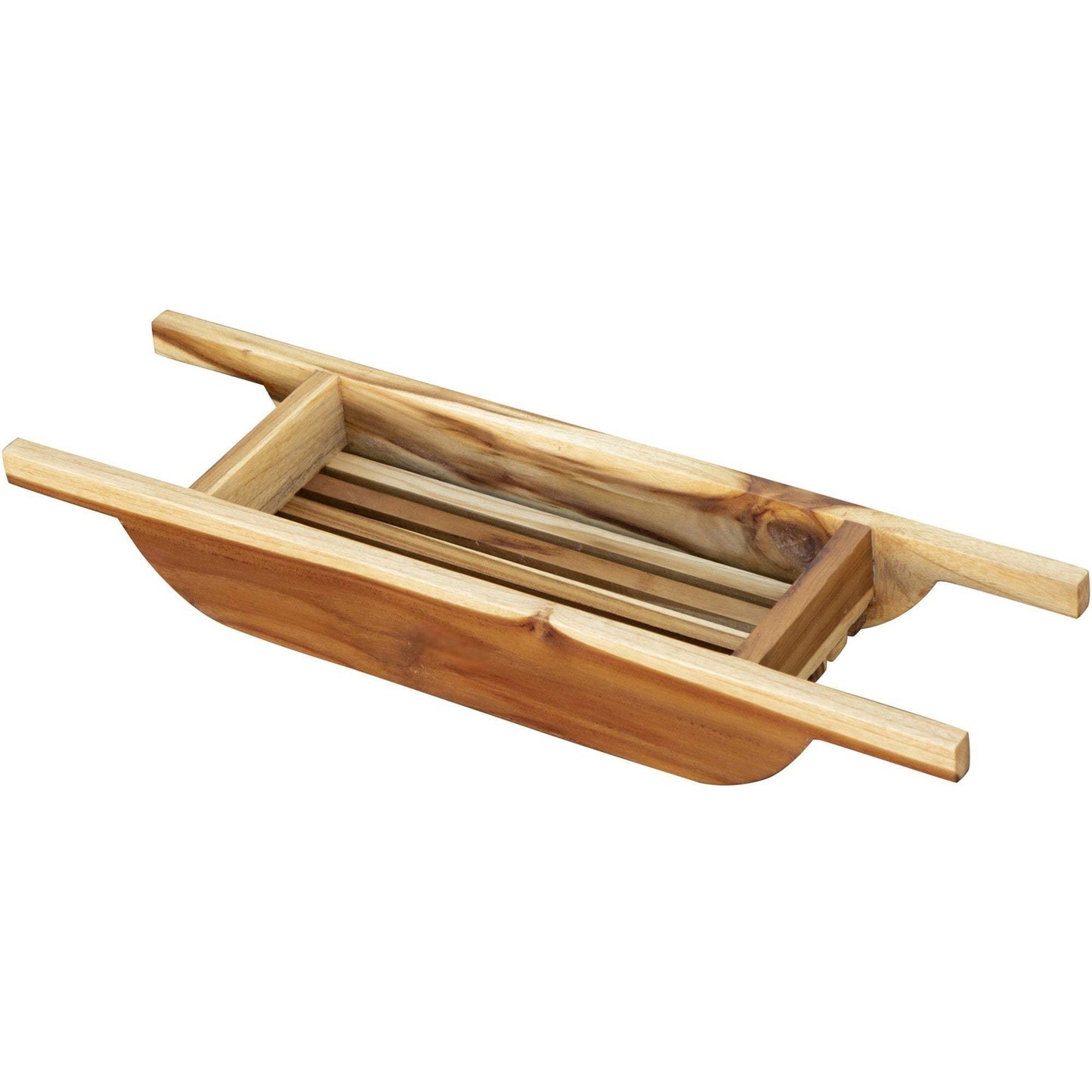 4" X 30" Natural Teak Over Tub Rectangular Bath Caddy Shelf - HomeRoots - Flyclothing LLC