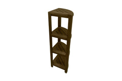 Dark Brown 38" Curvilinear Corner Four Tier Shower Shelf - Homeroots