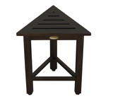 Hotel Dark Teak 18" Triangle Corner Shower Bench Or Shelf - Homeroots - Flyclothing LLC
