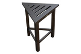 Hotel Dark Teak 18" Triangle Corner Shower Bench Or Shelf - Homeroots