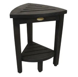 Mod Gray Teak 18" Curvilinear Corner Shower Bench With Shelf - Homeroots - Flyclothing LLC