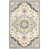 4' X 6' Blue And Ivory Bohemian Area Rug - Homeroots