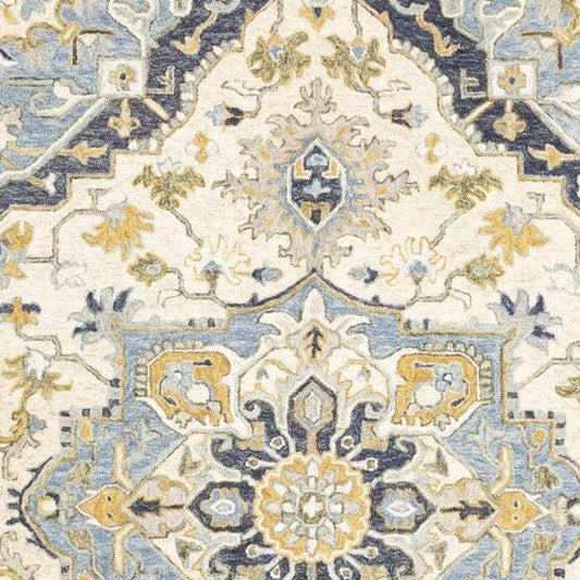 4' X 6' Blue And Ivory Bohemian Area Rug - Homeroots - Flyclothing LLC