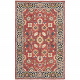 4' X 6' Red And Blue Bohemian Area Rug - Homeroots