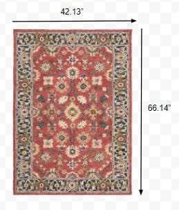 4' X 6' Red And Blue Bohemian Area Rug - Homeroots - Flyclothing LLC