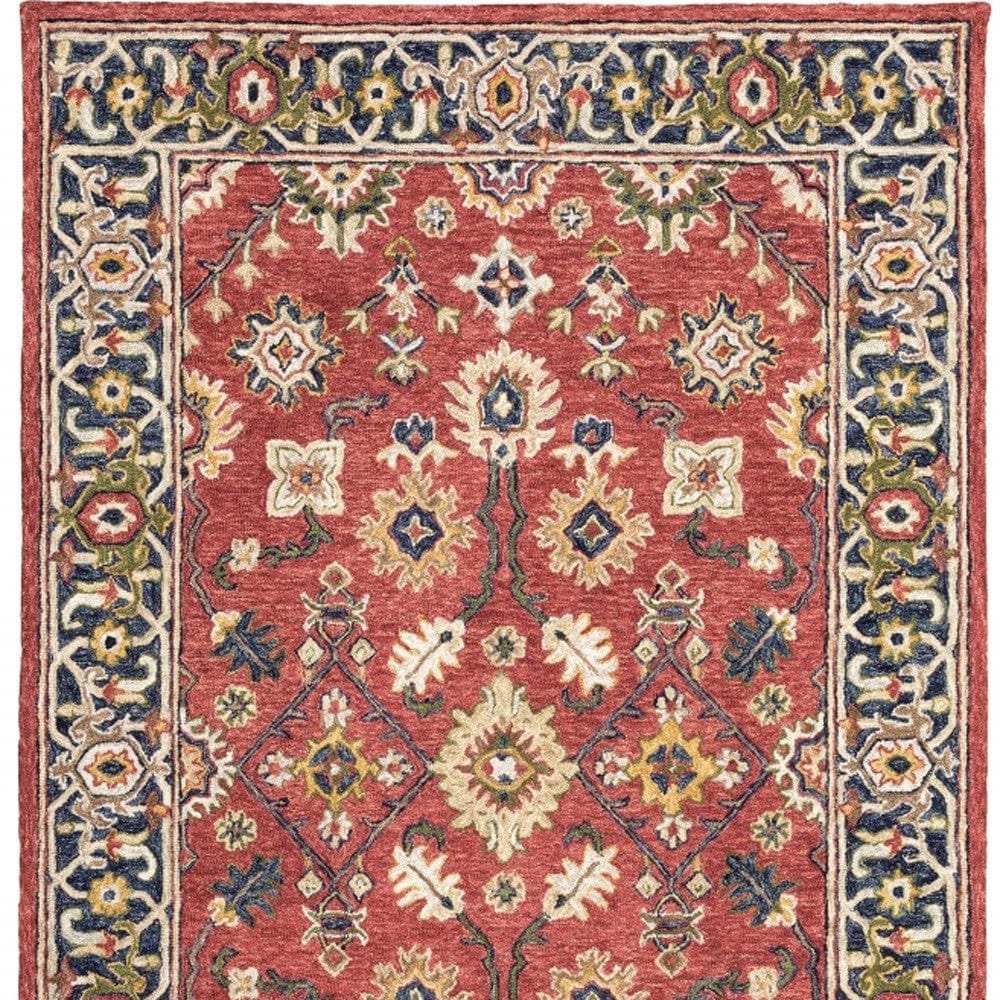 10' X 13' Red And Blue Bohemian Rug - Homeroots - Flyclothing LLC