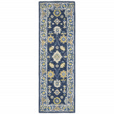 3' X 8' Navy And Blue Bohemian Area Rug - Homeroots