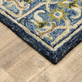 4' X 6' Navy And Blue Bohemian Area Rug - Homeroots