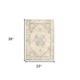 2' X 3' Beige and Ivory Power Loom Area Rug - Homeroots - Flyclothing LLC
