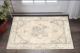 2' X 3' Beige and Ivory Power Loom Area Rug - Homeroots