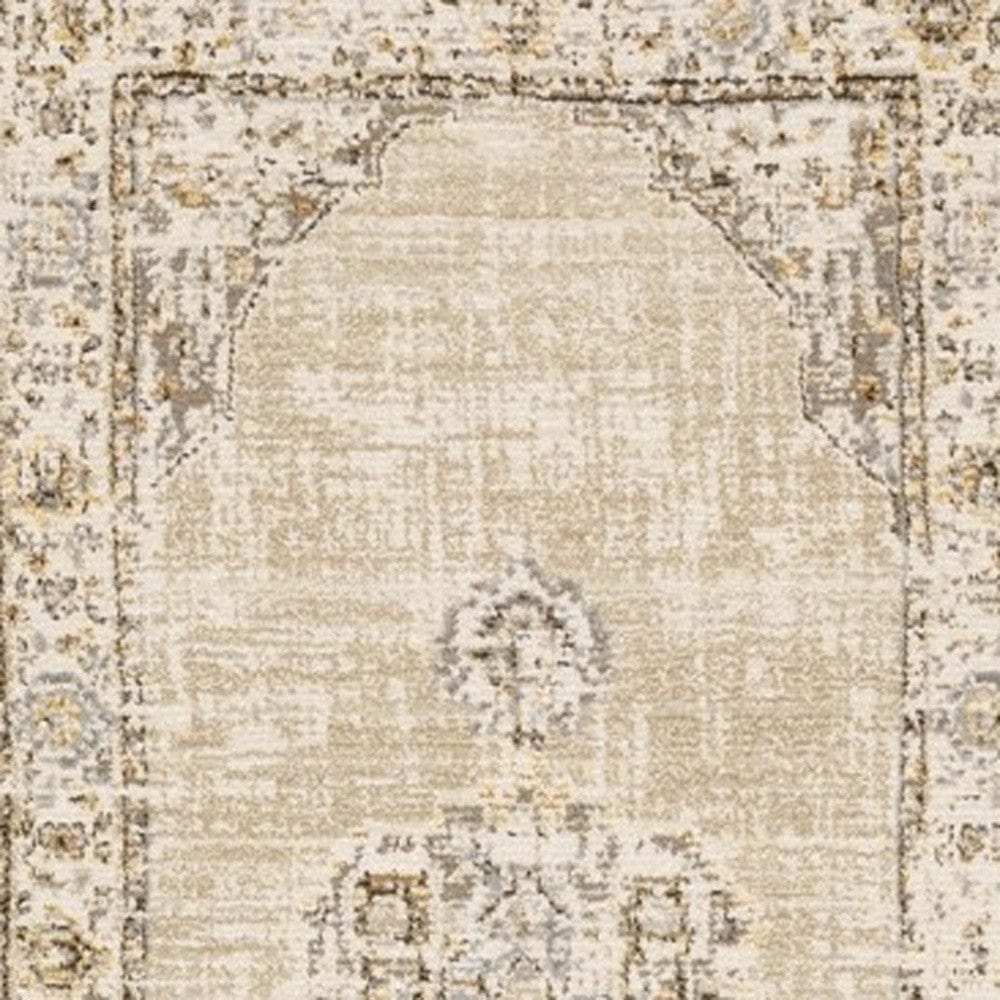12' Runner Beige and Ivory Power Loom Runner Rug - Homeroots - Flyclothing LLC