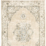 10' X 14' Beige And Ivory Center Jewel Area Rug - Homeroots - Flyclothing LLC