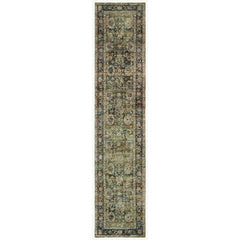 12' Runner Green Power Loom Runner Rug - Homeroots