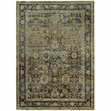 4' X 6' Green And Brown Floral Area Rug - Homeroots