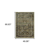 4' X 6' Green And Brown Floral Area Rug - Homeroots