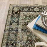 7' X 9' Green And Brown Floral Area Rug - Homeroots - Flyclothing LLC