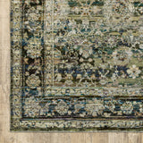 8' X 10' Green And Brown Floral Area Rug - Homeroots