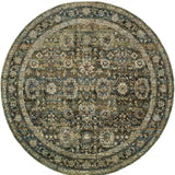 7' Round Green And Brown Floral Area Rug - Homeroots - Flyclothing LLC