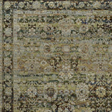 9' X 12' Green And Brown Floral Area Rug - Homeroots