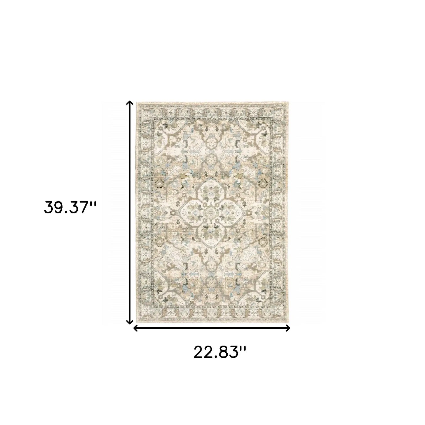 2' X 3' Beige and Ivory Power Loom Area Rug - Homeroots - Flyclothing LLC
