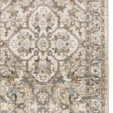 3' X 12' Beige And Ivory Medallion Runner Rug - Homeroots