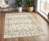 4' X 6' Beige And Ivory Medallion Area Rug - Homeroots - Flyclothing LLC