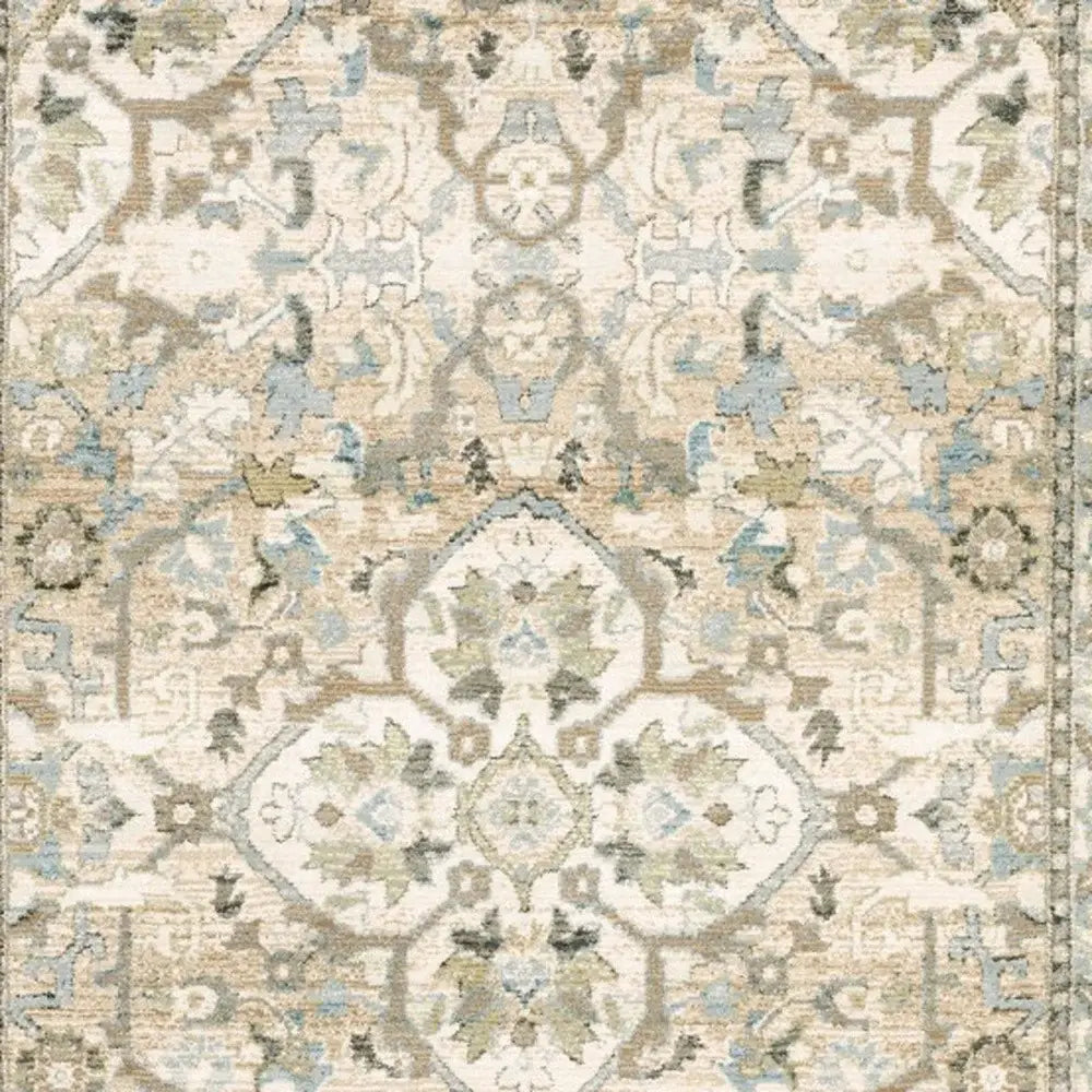 7' X 9' Beige And Ivory Medallion Area Rug - Homeroots - Flyclothing LLC
