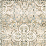 8' X 10' Beige And Ivory Medallion Area Rug - Homeroots