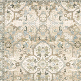 9' X 12' Beige And Ivory Medallion Area Rug - Homeroots