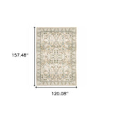 10' X 14' Beige And Ivory Medallion Area Rug - Homeroots