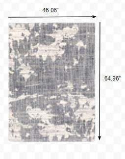 4' X 6' Grey And Ivory Grey Matter Area Rug - Homeroots - Flyclothing LLC