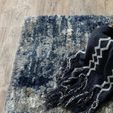 2' X 8' Grey And Blue Grey Skies Runner Rug - Homeroots - Flyclothing LLC