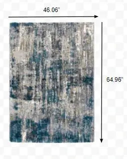 4' X 6' Gray And Blue Gray Skies Area Rug - Homeroots - Flyclothing LLC