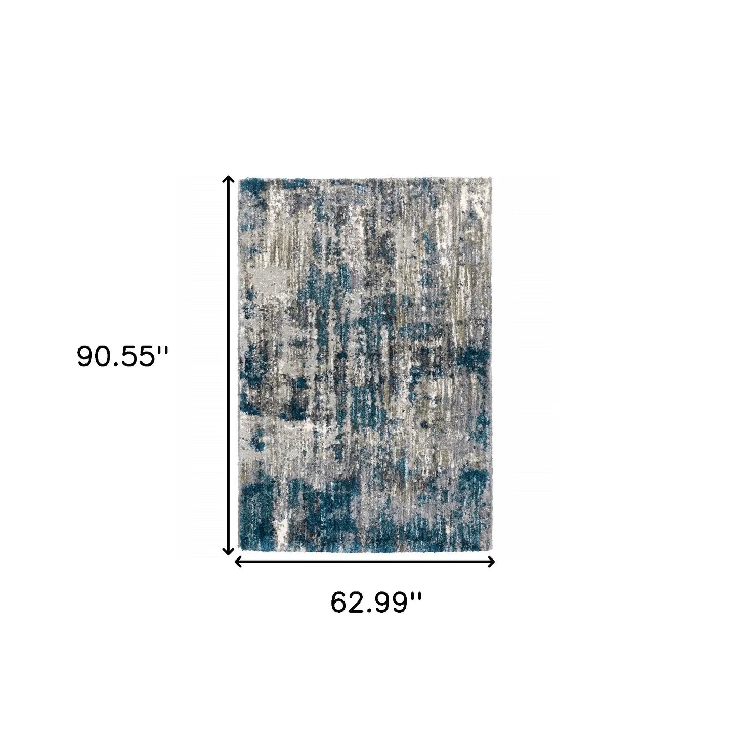 5' X 8' Grey And Blue Grey Skies Area Rug - Homeroots - Flyclothing LLC