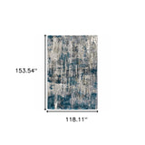 9' X 12' Grey And Blue Grey Skies Area Rug - Homeroots - Flyclothing LLC