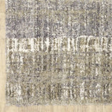 2' X 8' Grey And Ivory Abstract Lines Runner Rug - Homeroots