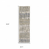 2' X 8' Grey And Ivory Abstract Lines Runner Rug - Homeroots - Flyclothing LLC