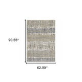 5' X 8' Grey And Ivory Abstract Lines Area Rug - Homeroots - Flyclothing LLC