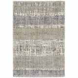 7' X 9' Grey And Ivory Abstract Lines Area Rug - Homeroots