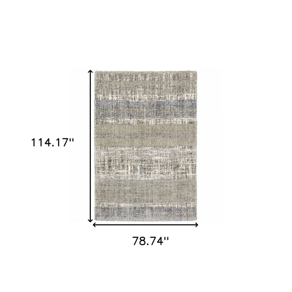 7' X 9' Grey And Ivory Abstract Lines Area Rug - Homeroots - Flyclothing LLC